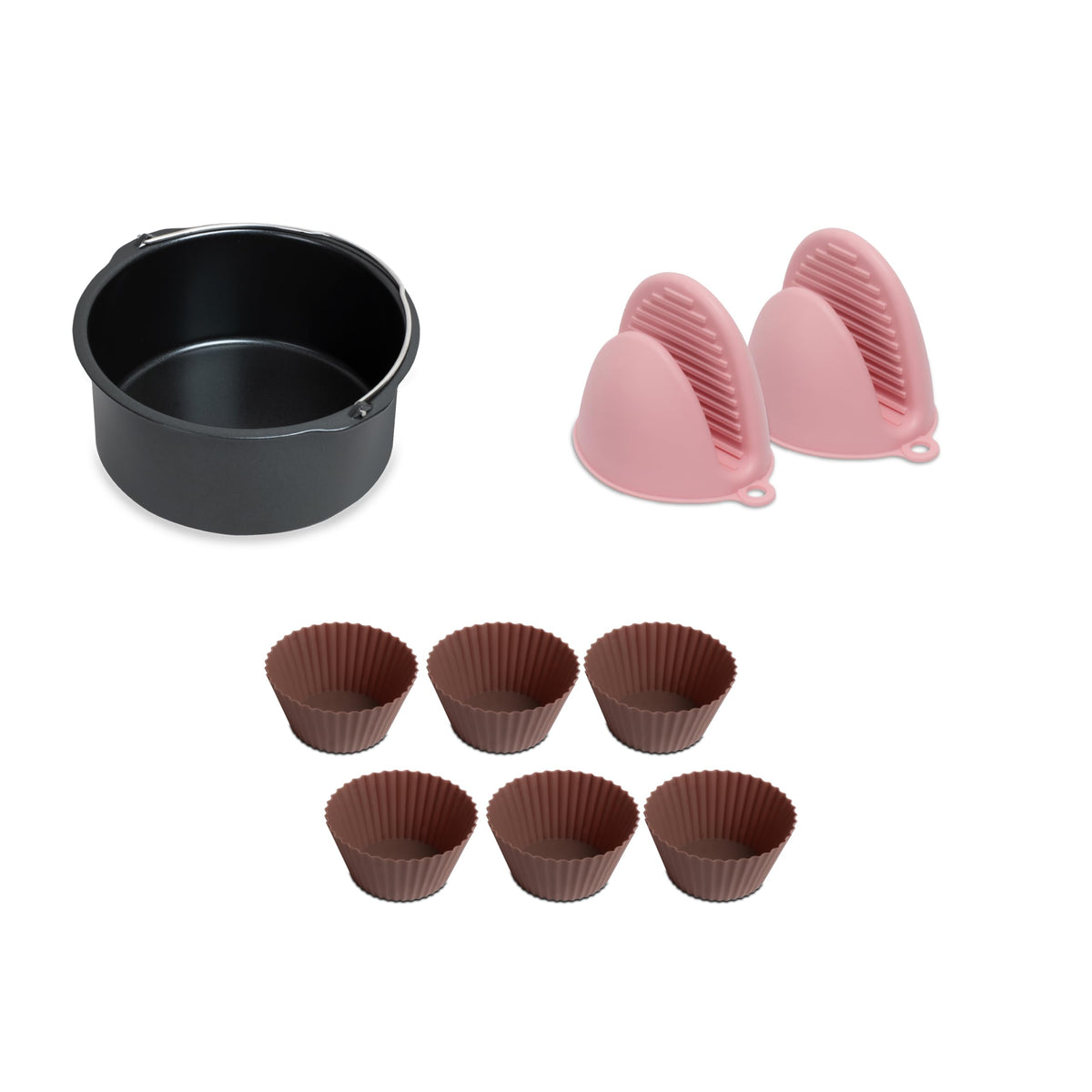 Philips Airfryer Home Baking Accessory Kit with Baking Pan, Muffin Cups and Hand Mitts, HD9810/01, Compatible with Large