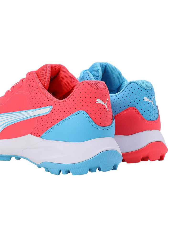 Puma 24 FH Rubber Wide Fit Cricket Shoes - Luminous Blue-White-Fire Orchid