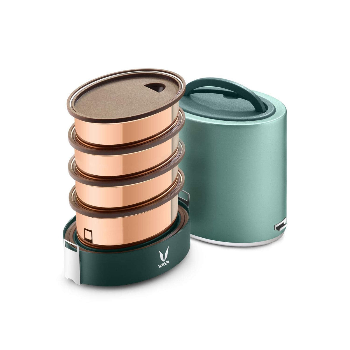VAYA TYFFYN WITH COPPER-FINISHED CONTAINERS 1300ML (GREEN)