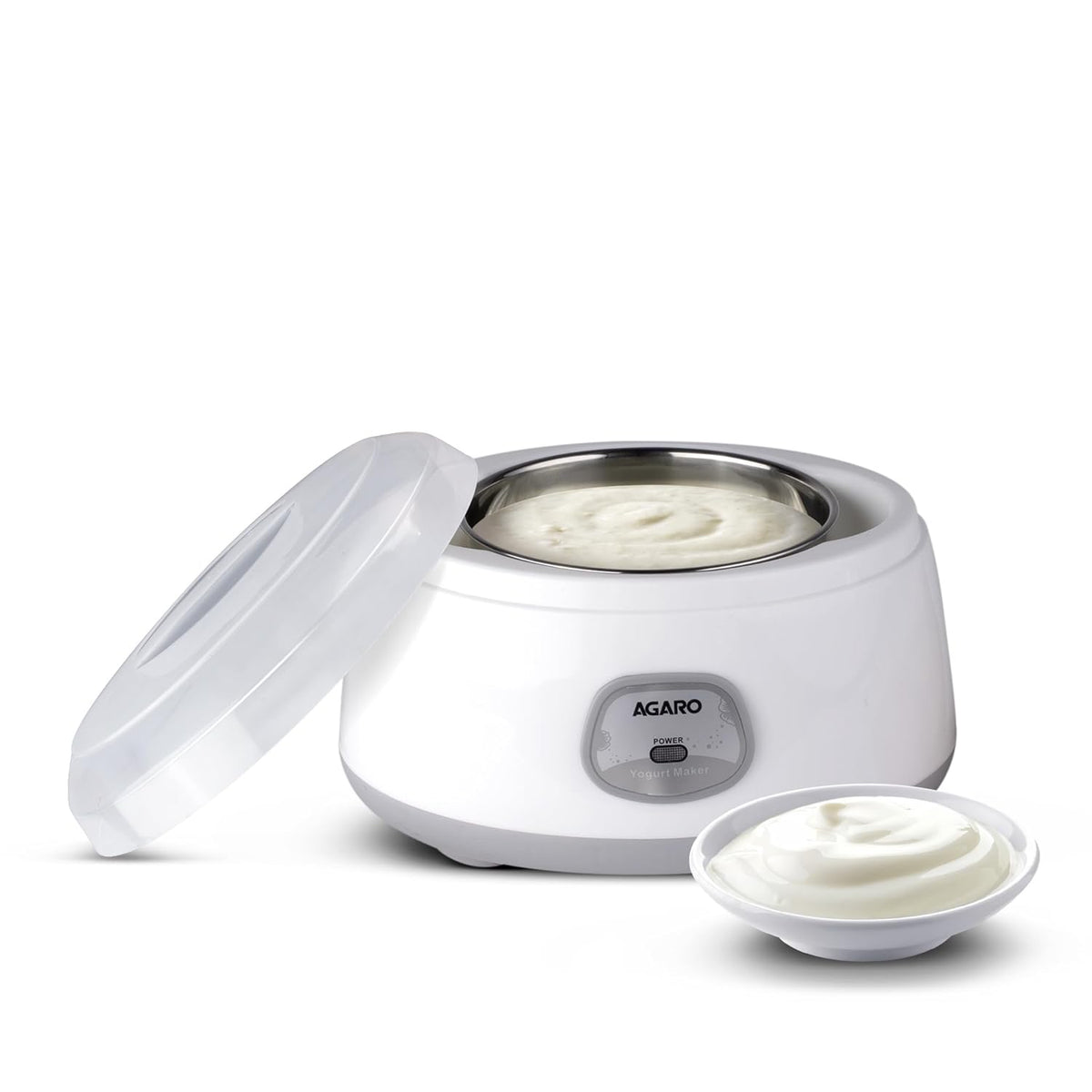 AGARO Classic Portable Yogurt Maker | 1.2L | 304 SS Container | Grey and White