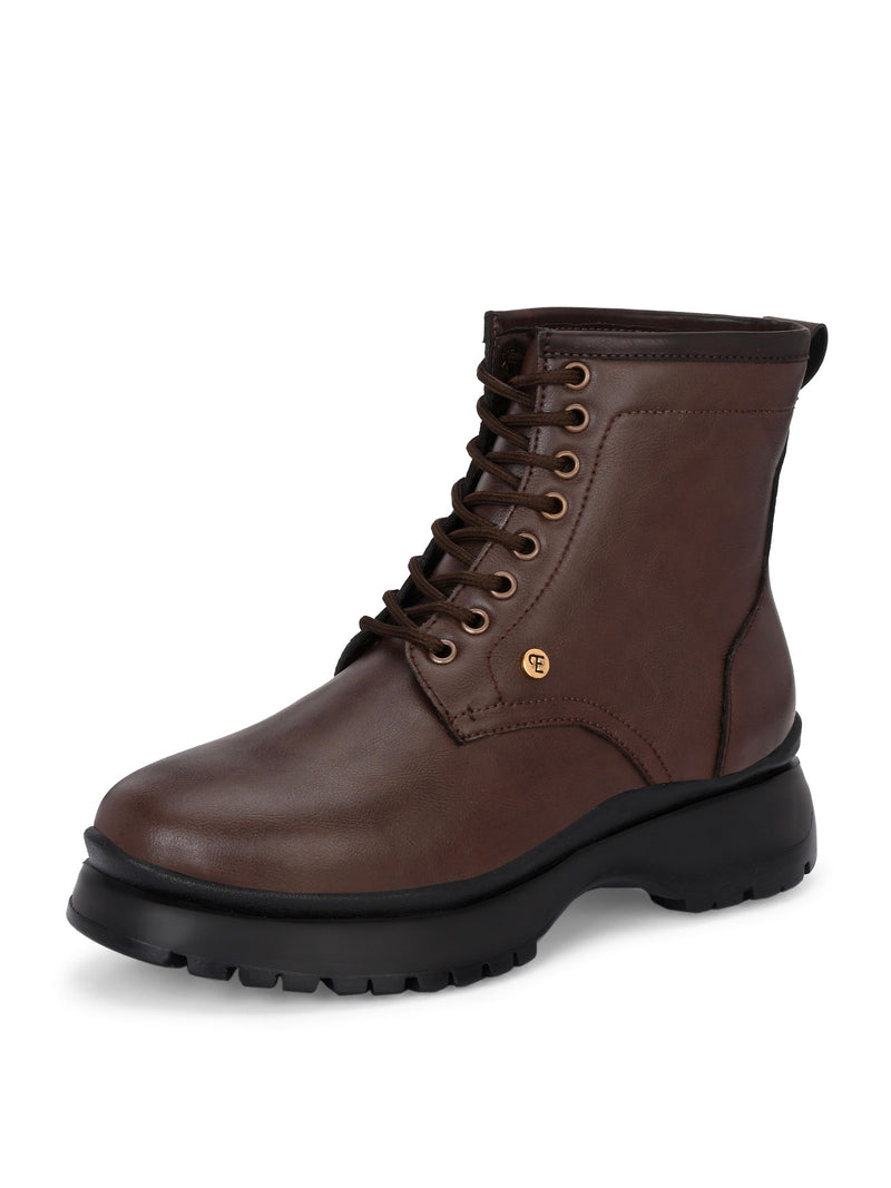 EL PASO Men Faux Leather Casual Lace Up Boots-12
