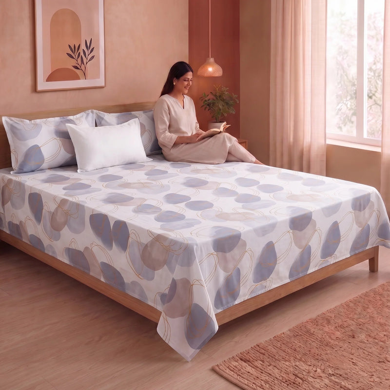 Imprimer Spheres of Serenity - Printed Bedsheet (Multicolor)-6