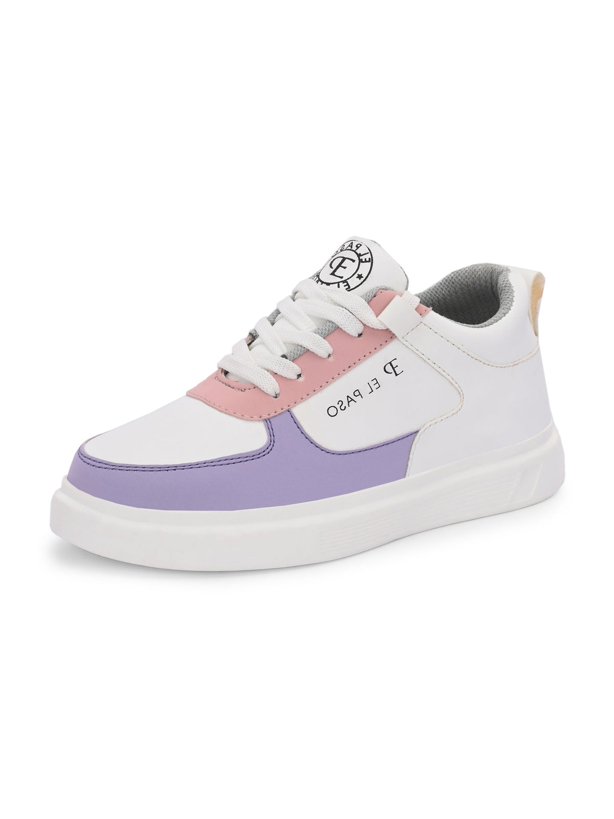 EL PASO Faux Leather Casual Lace Up Sneakers For Women-29
