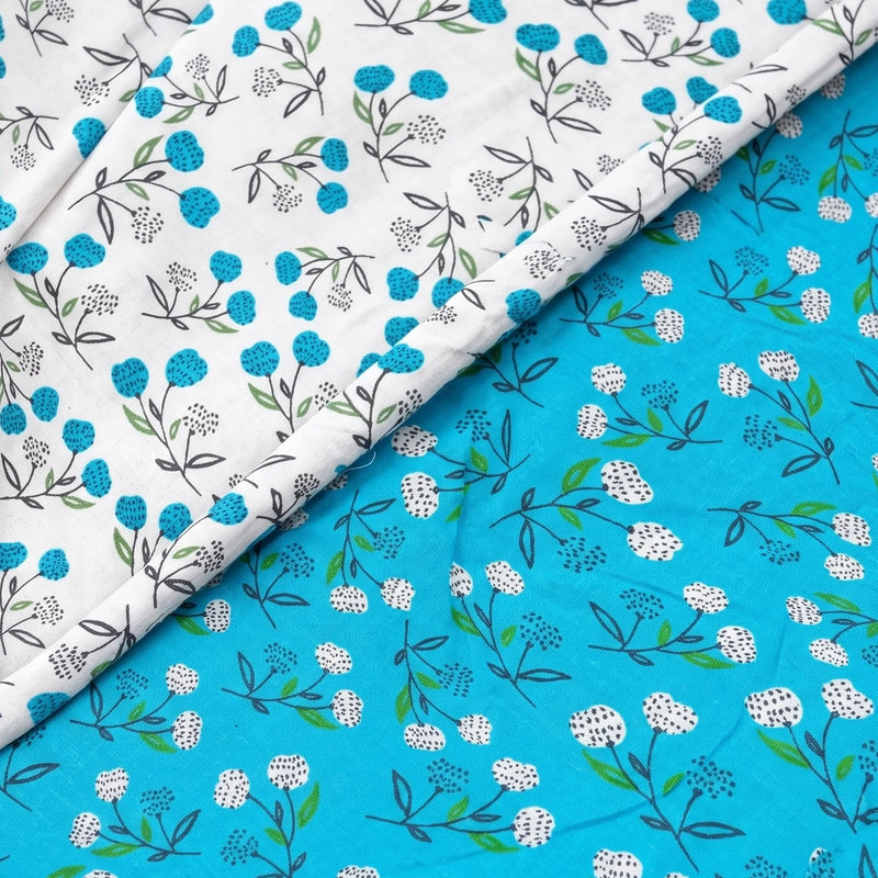 Imprimer Fresco - Floral Printed Dohar (Turquoise & White)-6