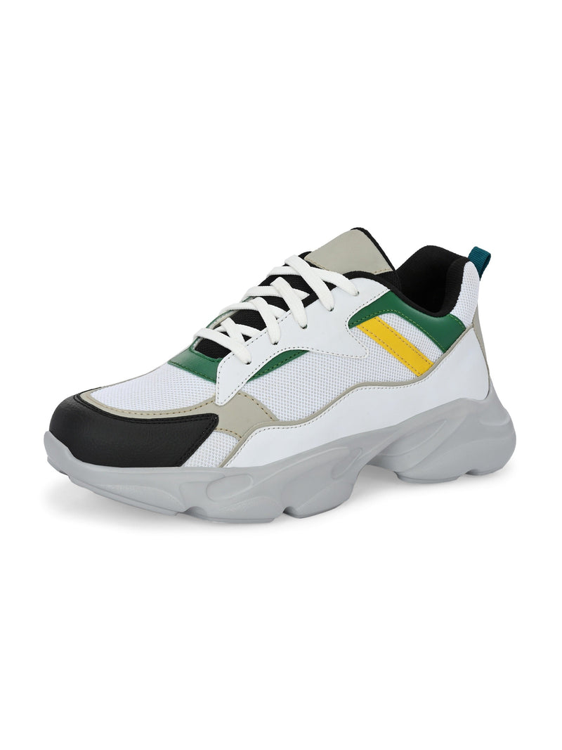 Grey colour Men's lace-up casual shoes with white laces.