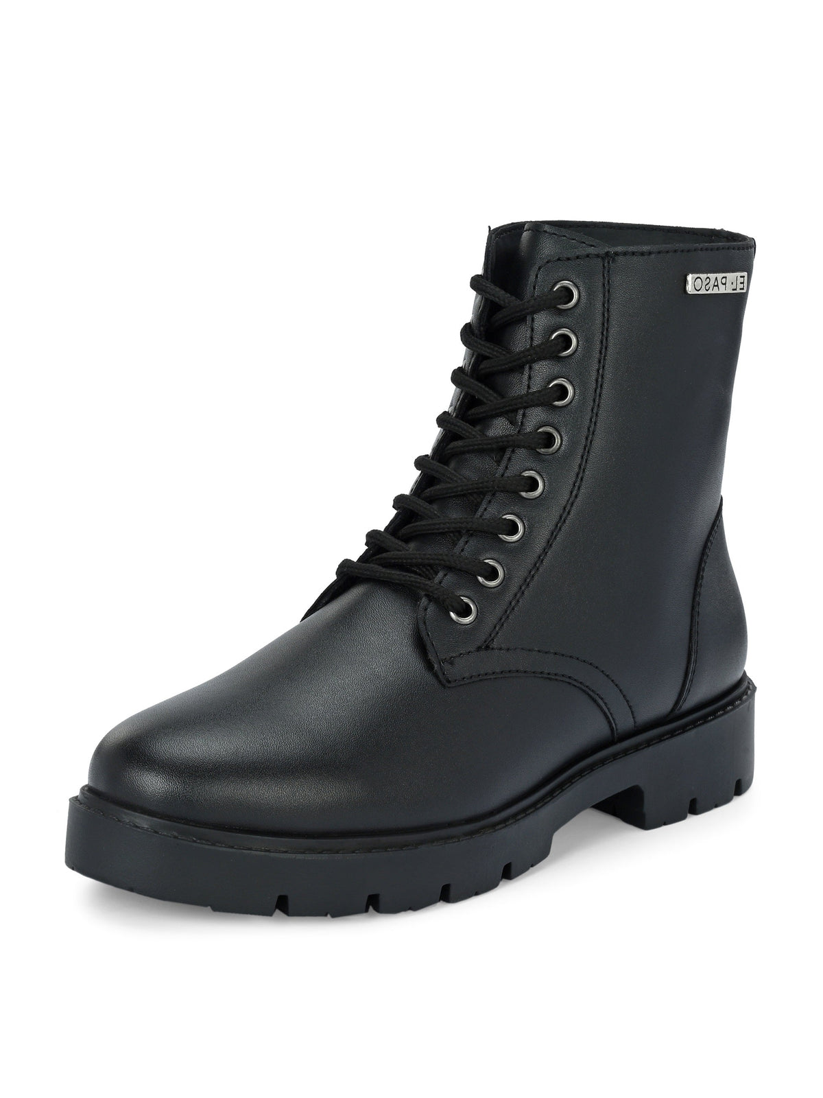 Brown Lace-Up Block Heel Boots