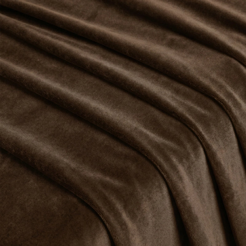 Fort Royal - Rod Pocket Velvet Curtain (Brown)-6