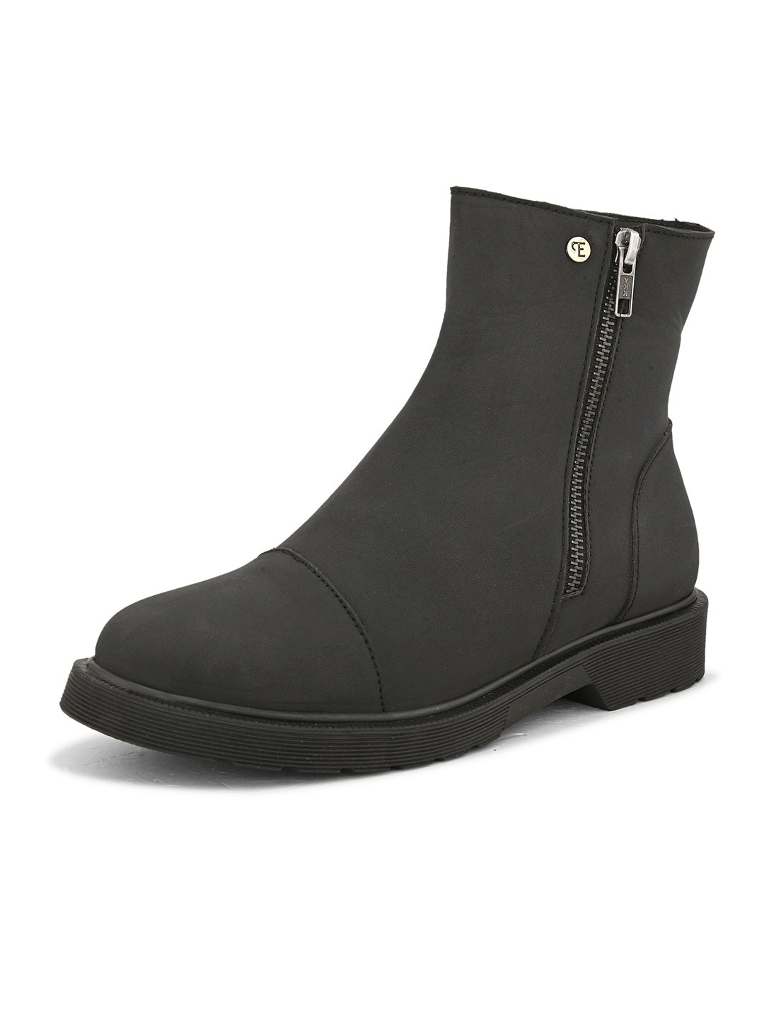 EL PASO Women Black Faux Leather Casual Chelsea Boots-4