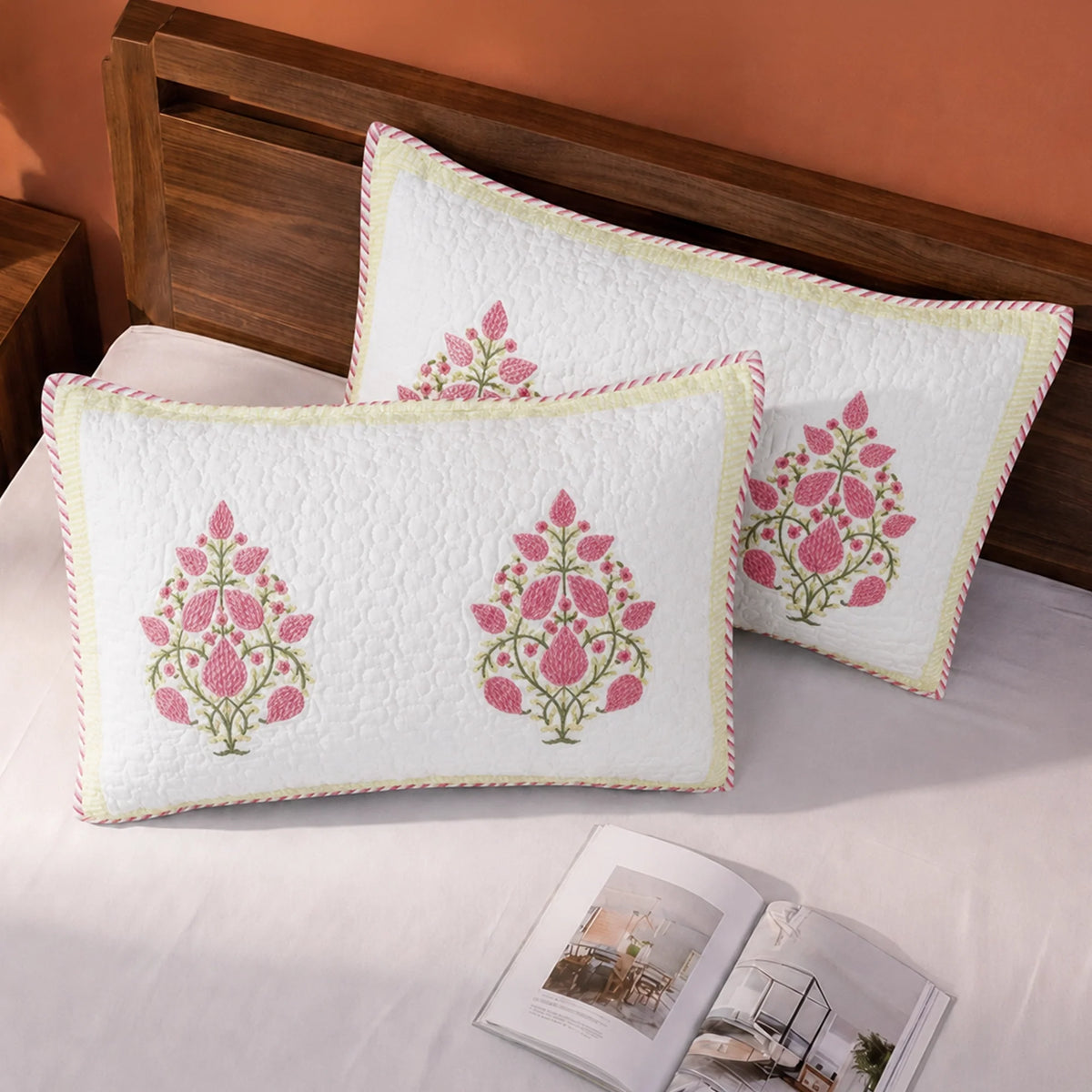 Pink Buta Quilted Pillow Covers-6