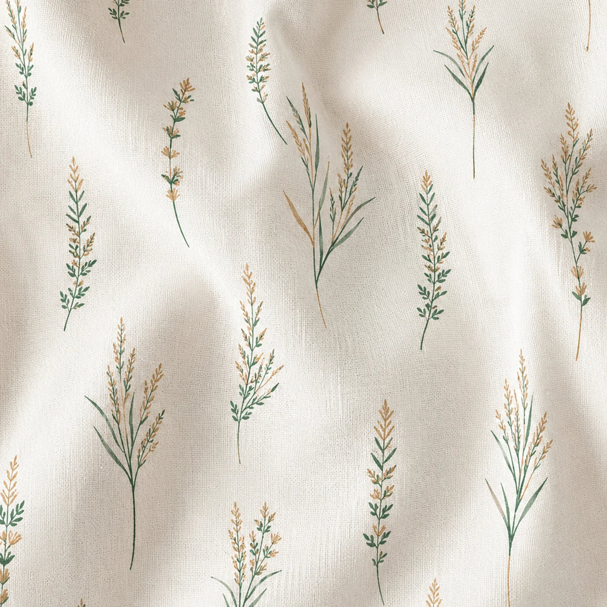 Leafscape Yellow & Green - Printed Rod Pocket Duck Curtain-6