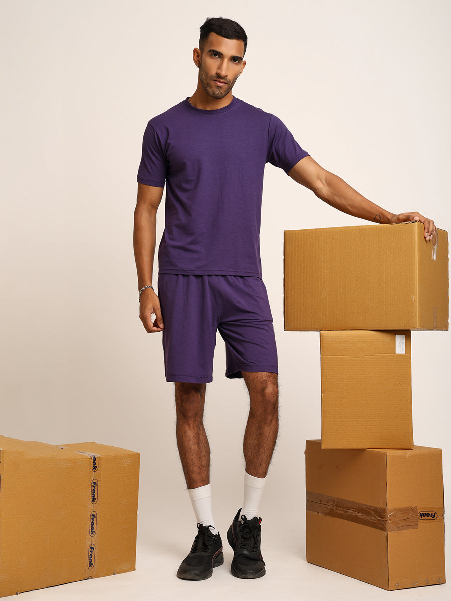 Naturefab Men's Organic Bamboo Co-ord Purple-5