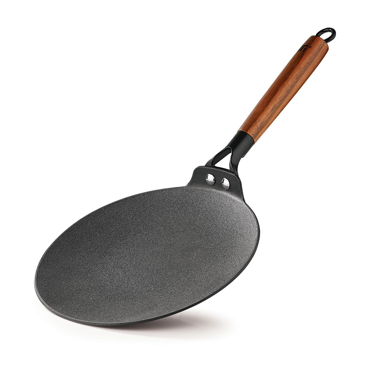 Bergner Odin Cast Iron roti Tawa with Wooden Coated Handle | 22 cm | Lightweight