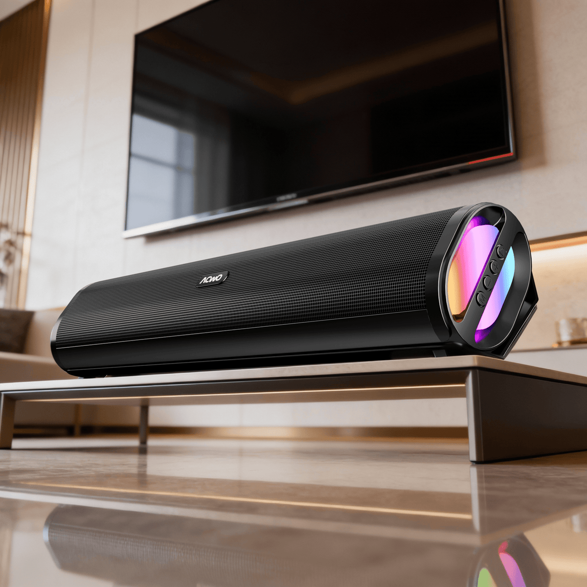 CARNIwAL 717 , 50W RMS Output 8 Hours Nonstop Playtime TWS Function Dual Powerful Speakers , Dynamic RGB Lights , Sleek Design