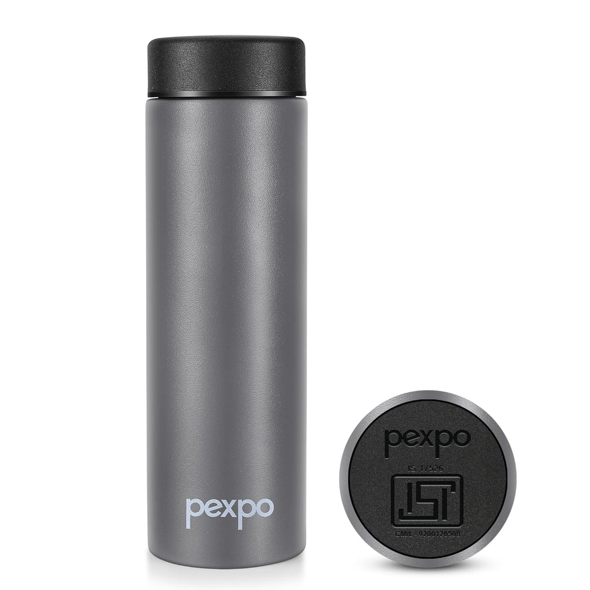Pexpo Titanium Hold & Cold Flask | Wide Mouth | 500ml | Leak Proof