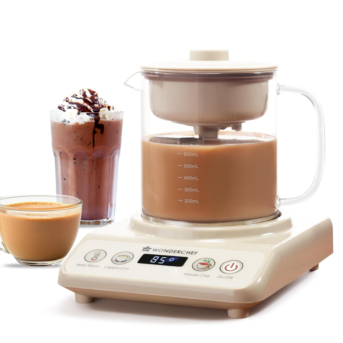 Wonderchef Chai Maker | Fully Automatic | Tea & Cappuccino Maker | 500 ML | 2 Year Warranty