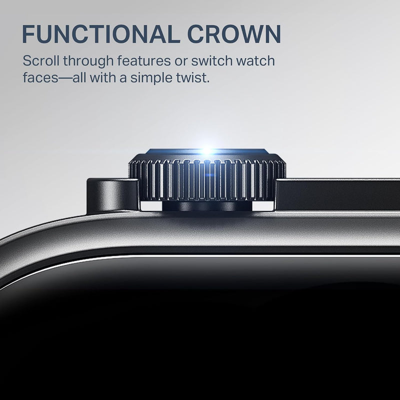 boAt New Launch Storm Infinity Max, 20 Days Maximum Battery, Biggest Battery Capacity Ever! 2.01" (5.1cm) Display, Functional Crown, AI Nudges, BT Calling, Smart Watch for Men & Women (Active Black)