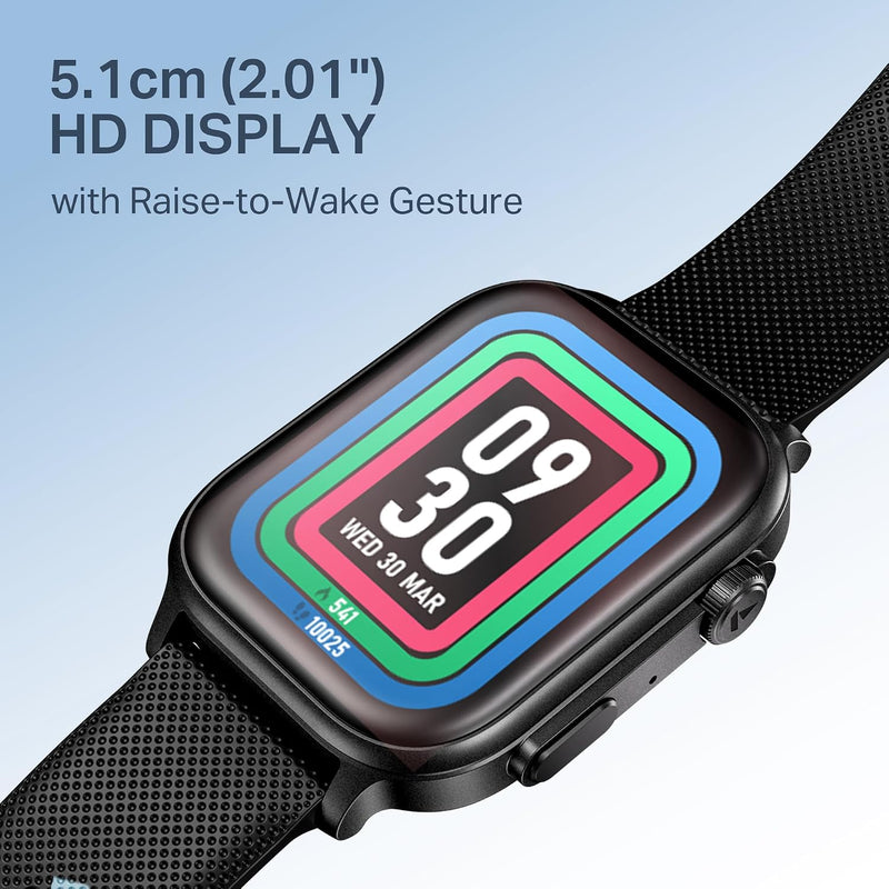 boAt New Launch Storm Infinity Max, 20 Days Maximum Battery, Biggest Battery Capacity Ever! 2.01" (5.1cm) Display, Functional Crown, AI Nudges, BT Calling, Smart Watch for Men & Women (Active Black)