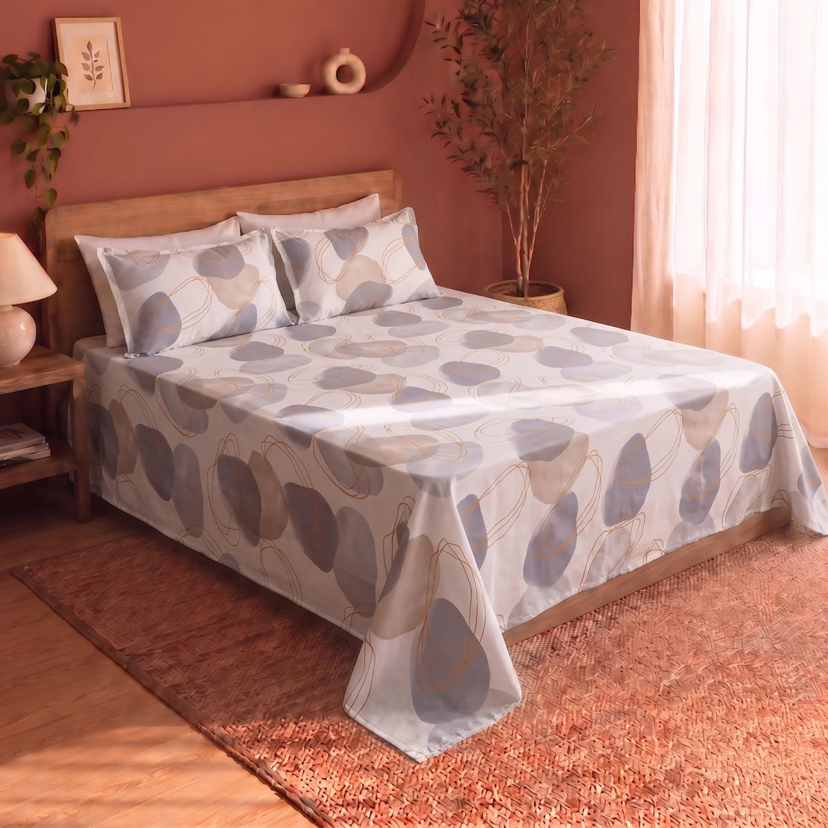 Imprimer Spheres of Serenity - Printed Bedsheet (Multicolor)-7