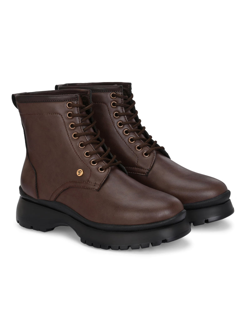 EL PASO Men Faux Leather Casual Lace Up Boots-13