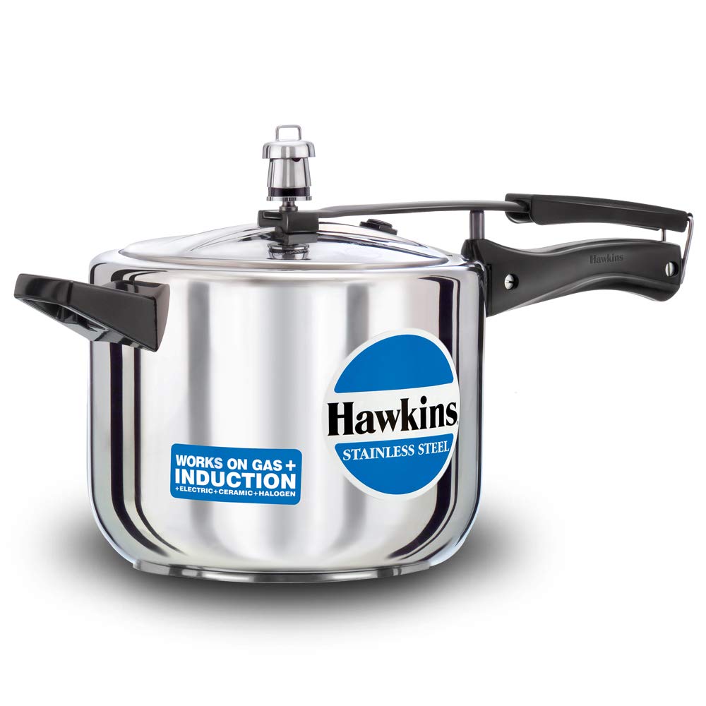 Hawkins Pressure Cooker, Stainless Steel Inner Lid Cooker, Induction Cooker, Silver