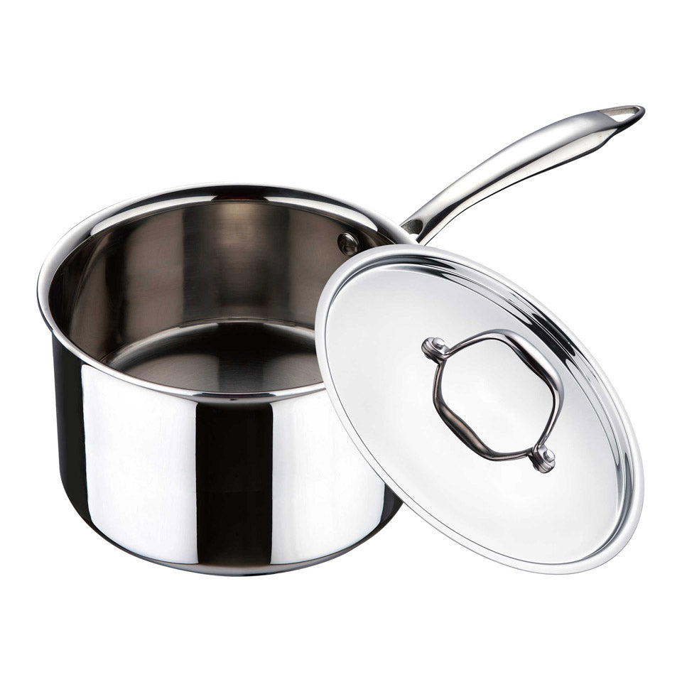 Bergner Stainless Steel Argent SS Triply Saucepan With Lid, Silver