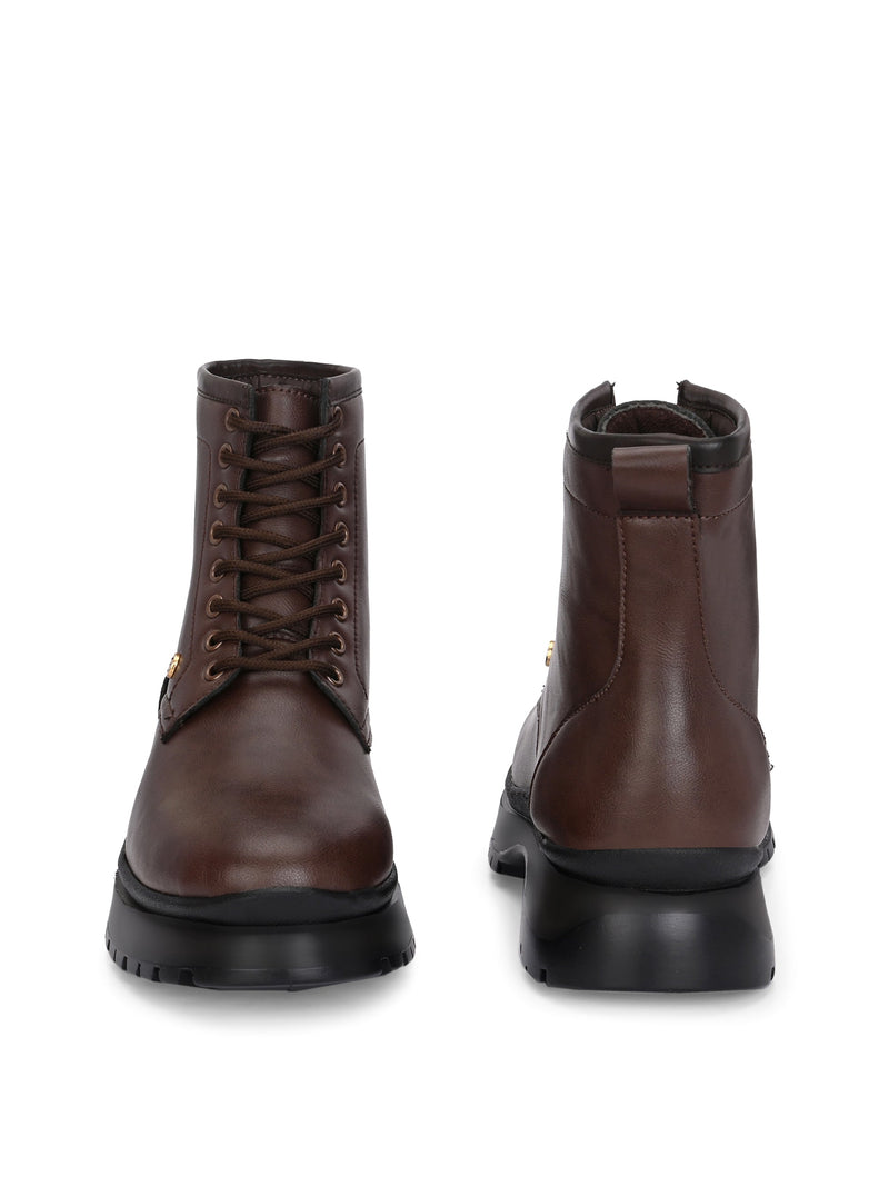 EL PASO Men Faux Leather Casual Lace Up Boots-14