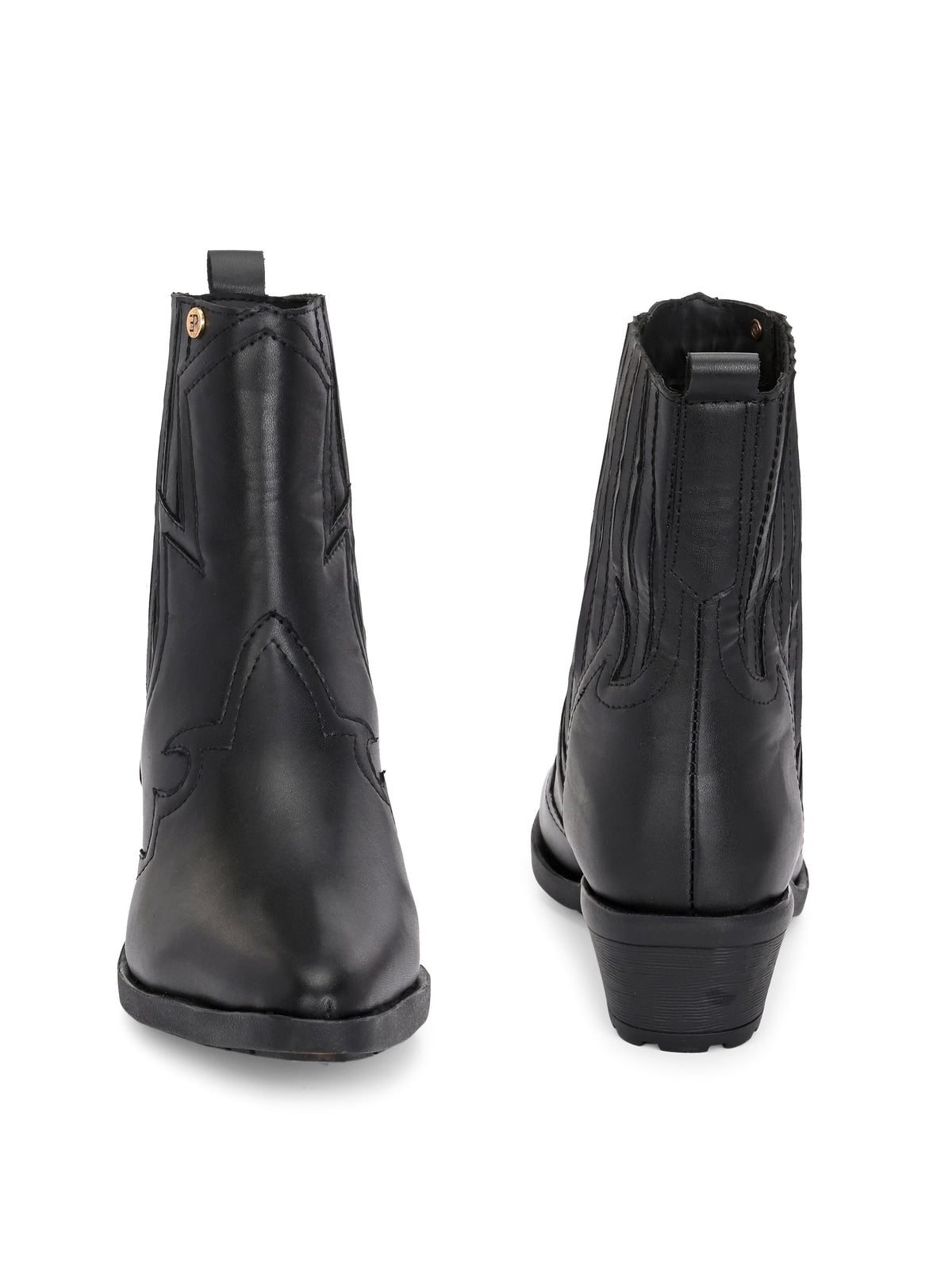 EL PASO Women Faux Leather Casual Slip On Cowboy Boots-7