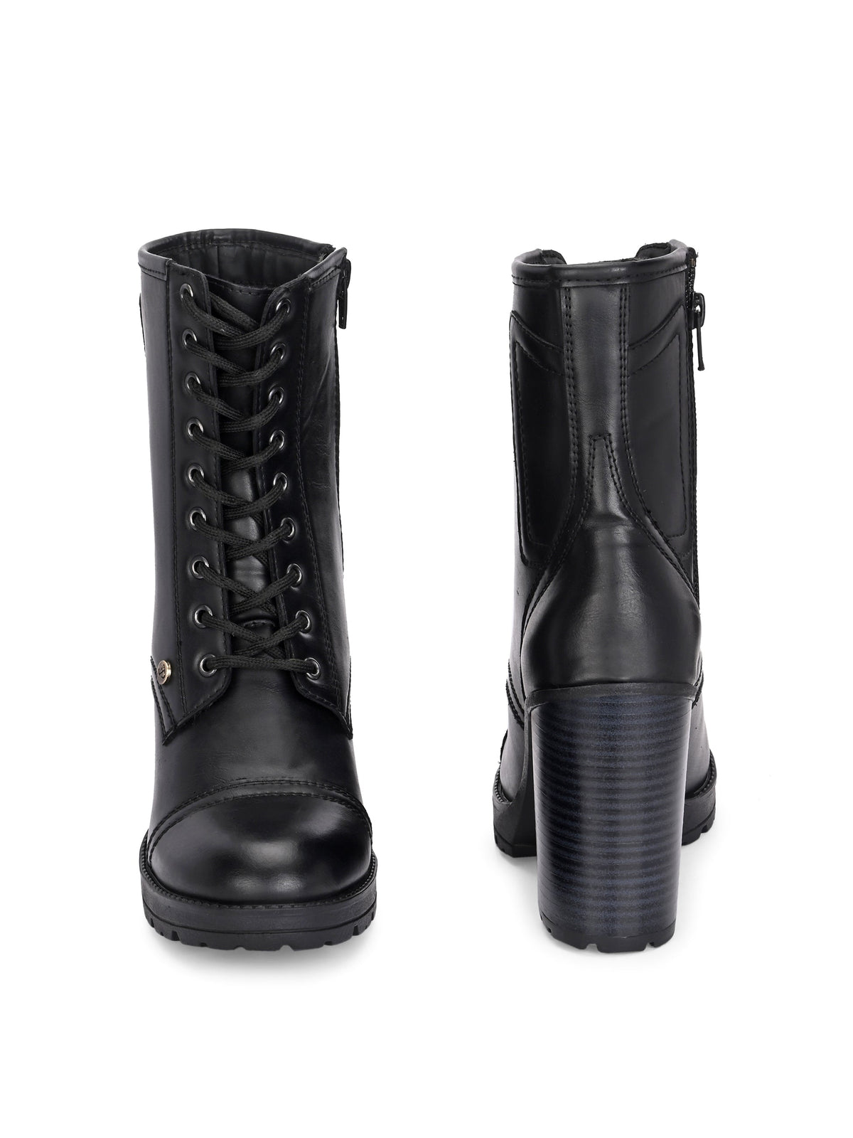 EL PASO Women Faux Leather Casual Lace Up Boots-7