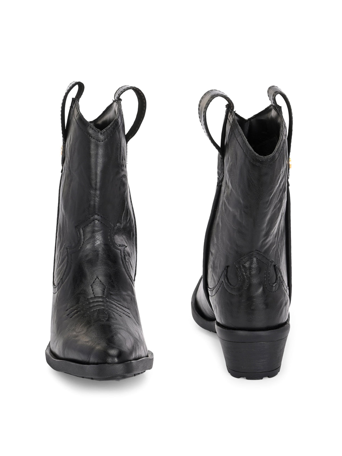 EL PASO Women Faux Leather Casual Slip On Cowboy Boots-14