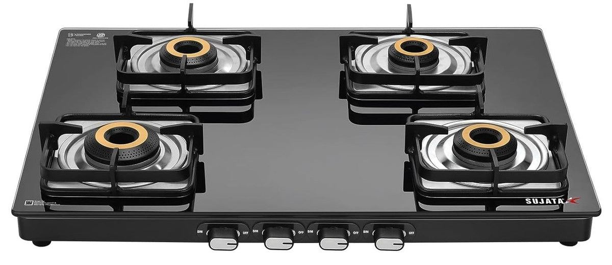 Sujata Classic Gas Stove | 9 Years Warranty | Gas Stove Glass Top, ISI Certified, Gas Stove, Hob Gas Stove , LPG & PNG C