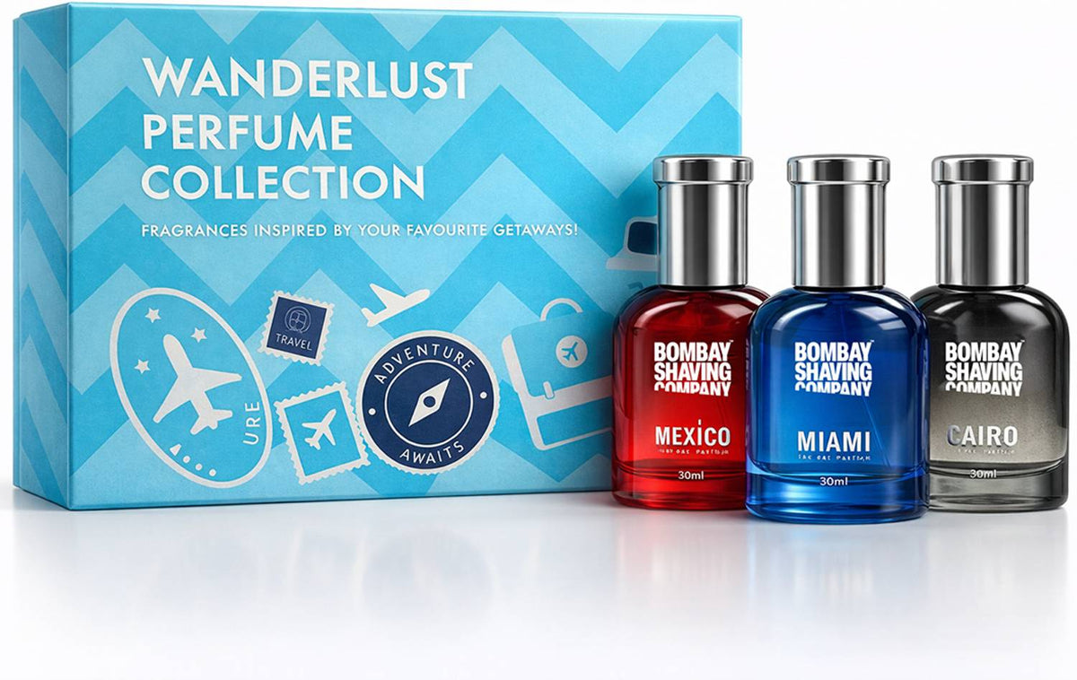 Bombay Shaving Company Premium Perfume Gift Set 3 X 30 ml | Long Lasting Fragrance Eau de Parfum - 90 ml (For Men)