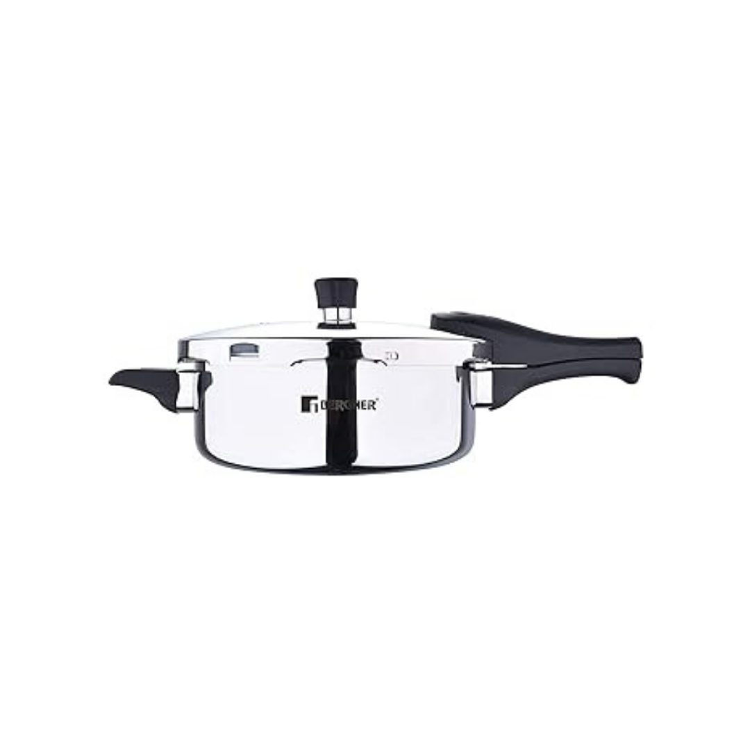 BERGNER Argent Element Pura Tri-Ply SS Pressure Cooker | 3.5 Liter | 5 Years Warranty | With Outer Lid