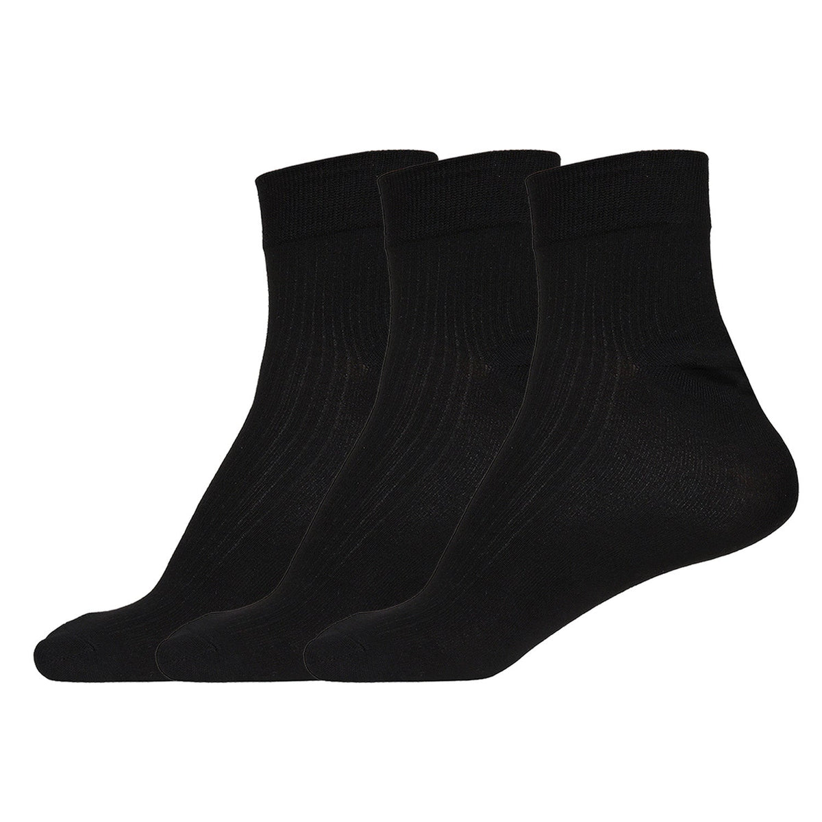 Naturefab Men's Bamboo Ankle Length socks Black (Pack of 3)