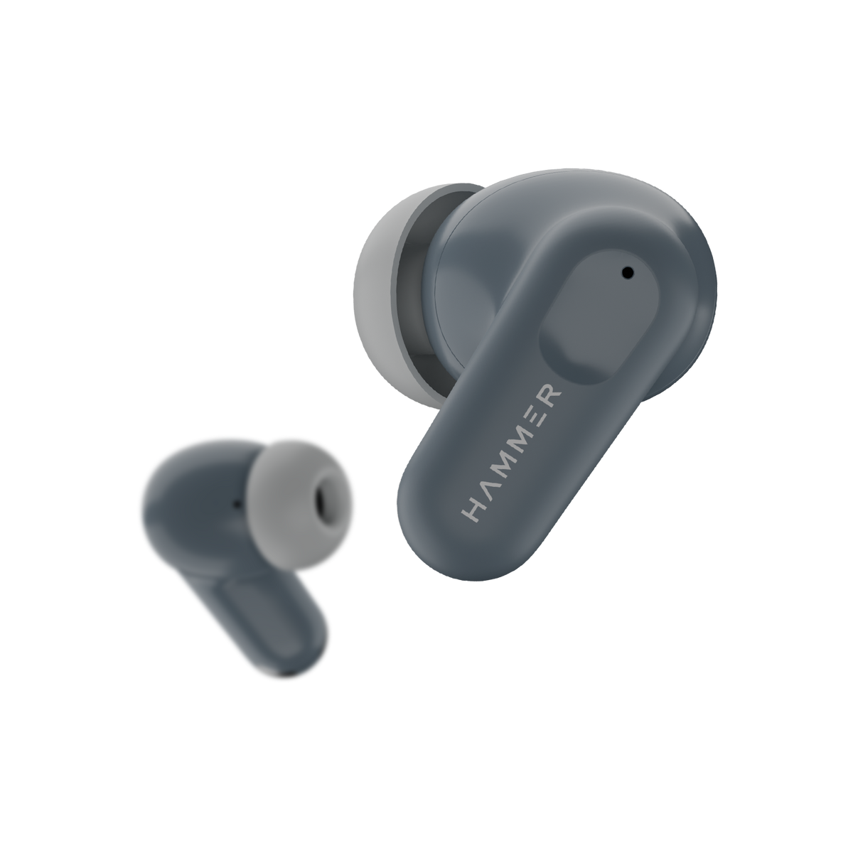 HAMMER Airflow Go Earbuds with 80H Playtime, 13mm Titanium Driver, 40ms Gaming Mode (Grey)