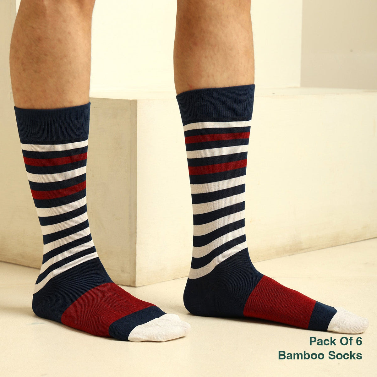 Naturefab Men's Bamboo Full Length socks Combo-8 (Pack of 6)