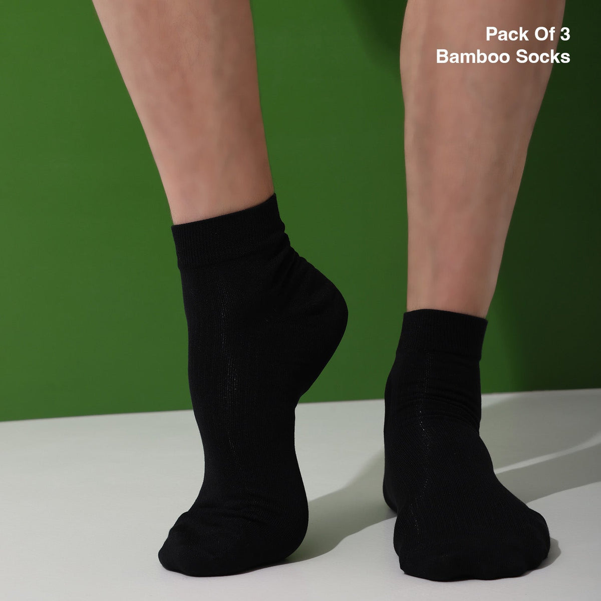 Naturefab Men's Bamboo Ankle Length socks Black (Pack of 3)