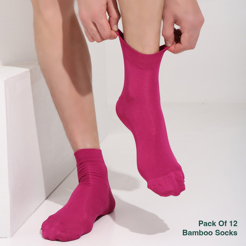 Naturefab Men's Bamboo Ankle Length socks Combo-2 (Pack of 12)-5