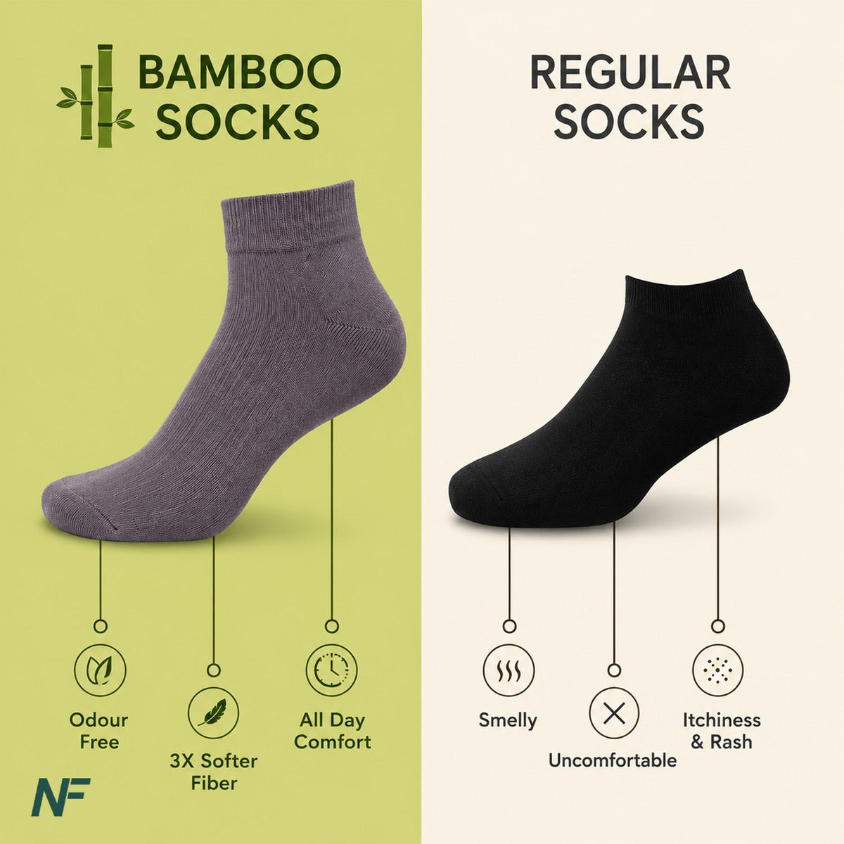 Naturefab Men's Bamboo Full Length socks Combo-5 (Pack of 3)-3