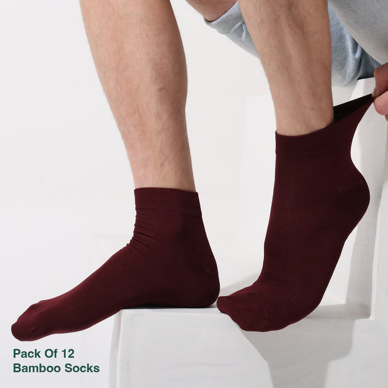 Naturefab Men's Bamboo Ankle Length socks Combo-2 (Pack of 12)-6