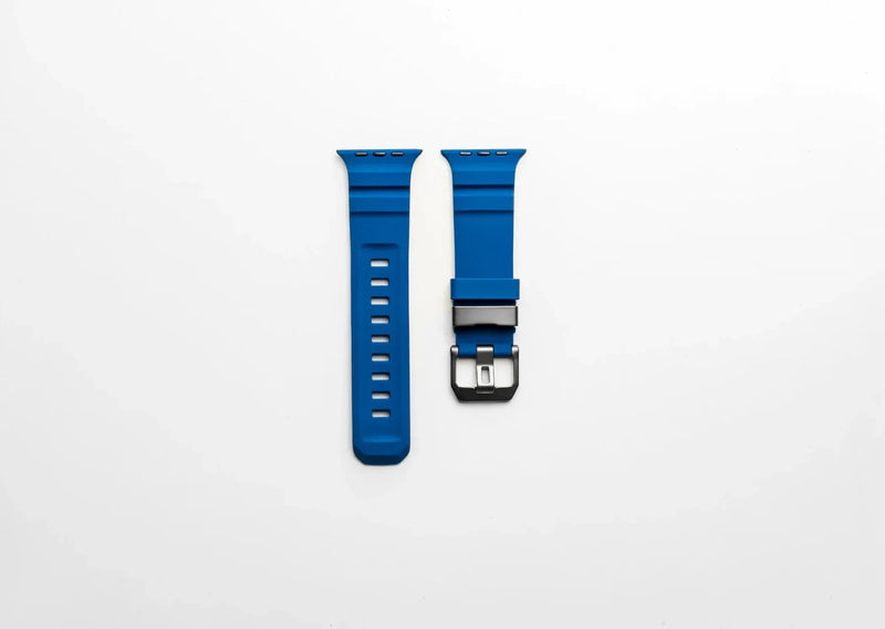 Apple Watch Ultra blue band made with silicone.