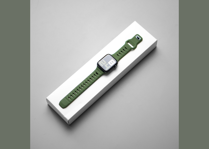 Unisex Cargo Green Rugged Look Apple Watch Strap. Compatible with Series 1-10