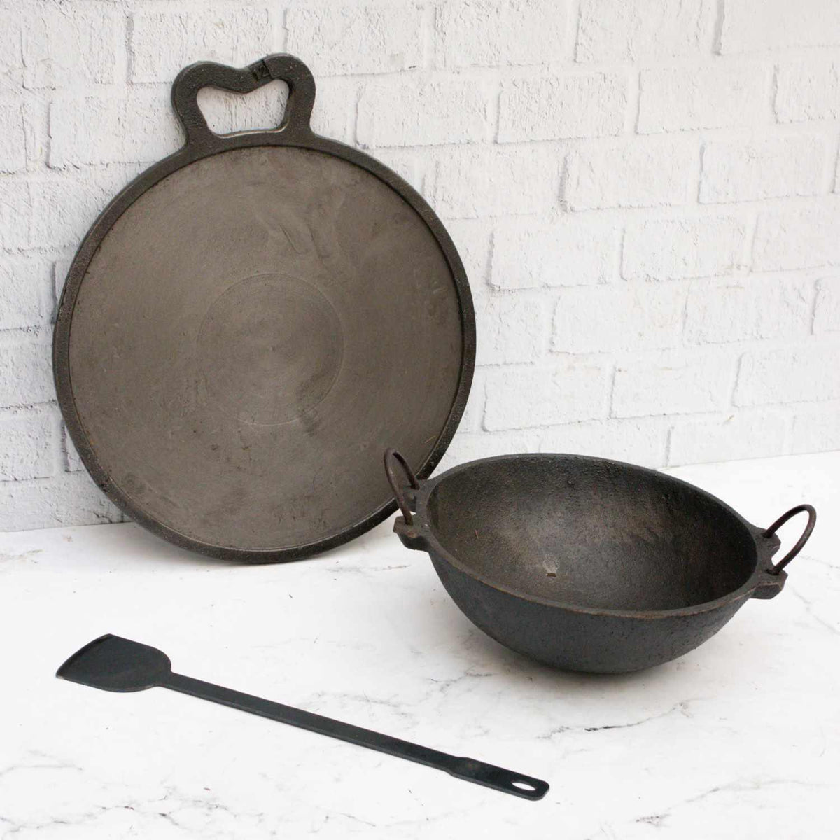 Cast Iron Combo: Kadai,Tawa ,Dosa Ladle
