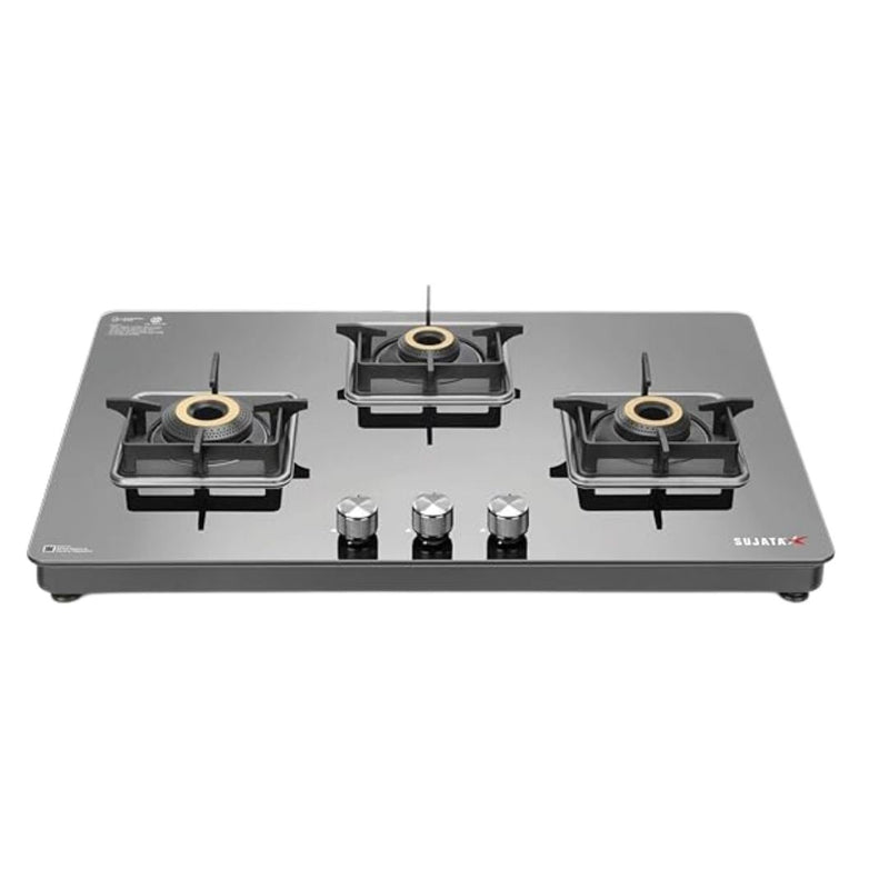 Sujata Premium Gas Stove | Glass Top | 9 Years Warranty | Jumbo Brass Burners | ISI Certified-2