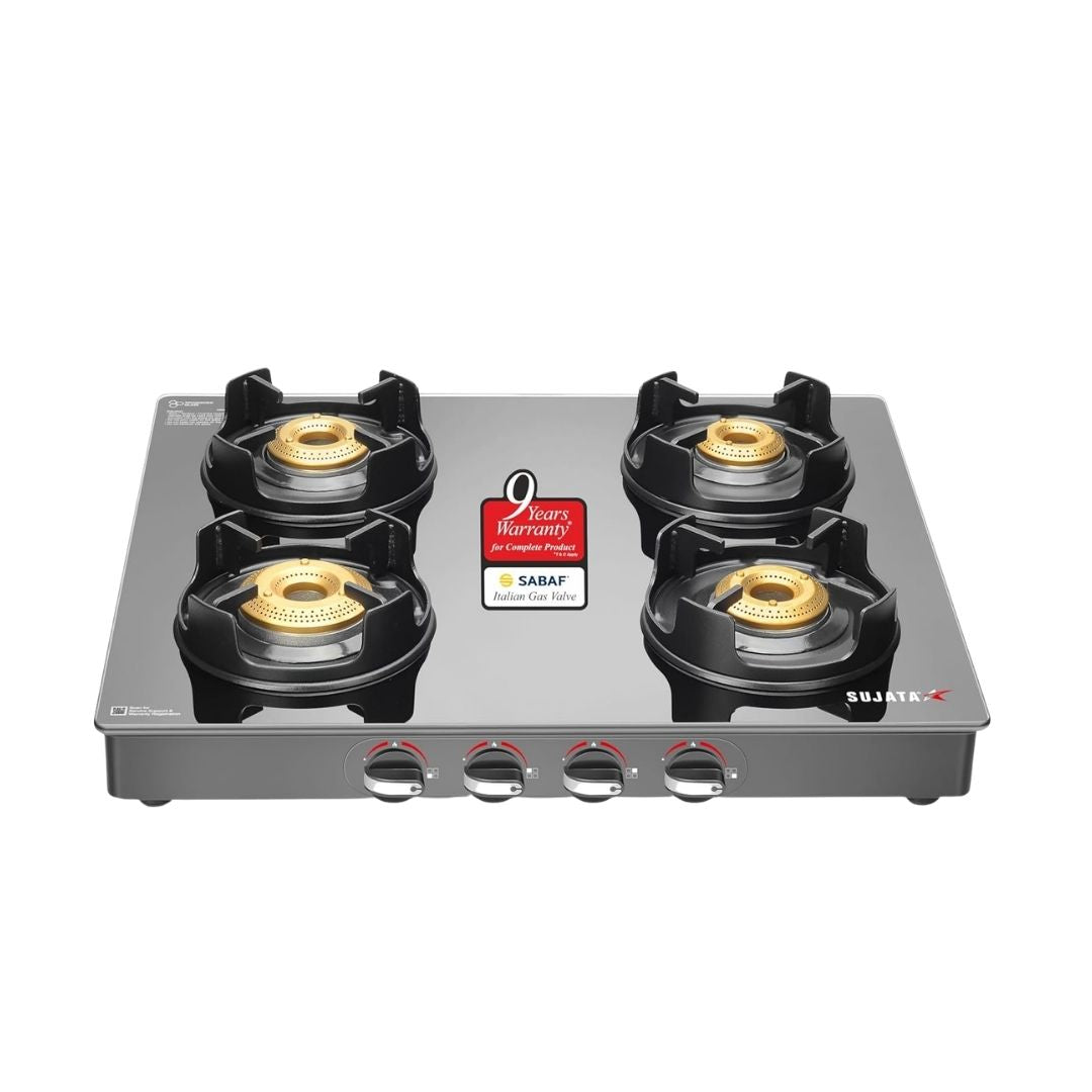 Sujata Deluxe Gas Stove Manual Ignition | 9 Years Warranty | Jumbo Brass Burner | ISI Certified-2