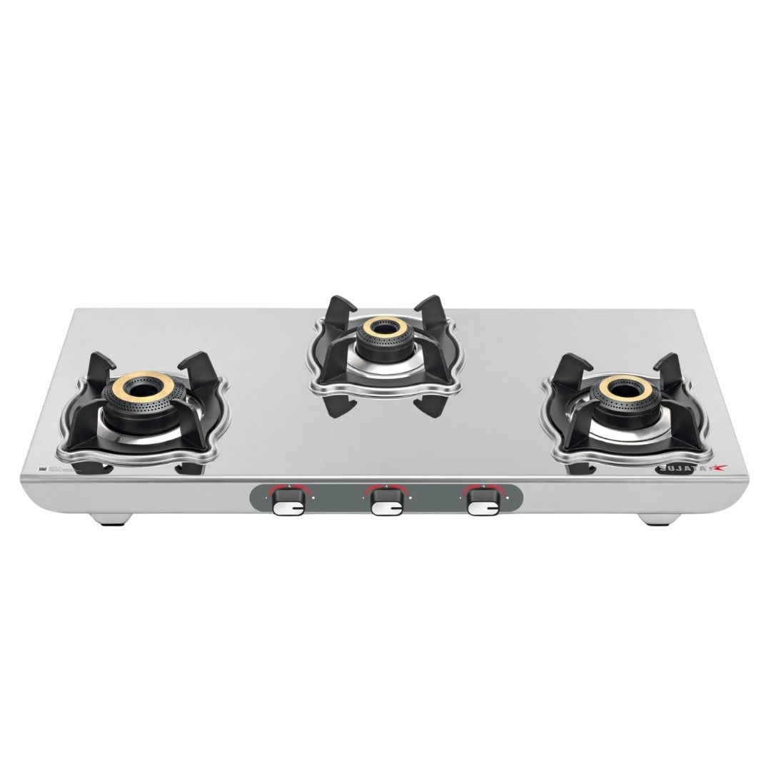 Sujata Majestic Gas Stove | Auto Ignition | 9 Years Warranty | Stainless Steel | ISI Certified