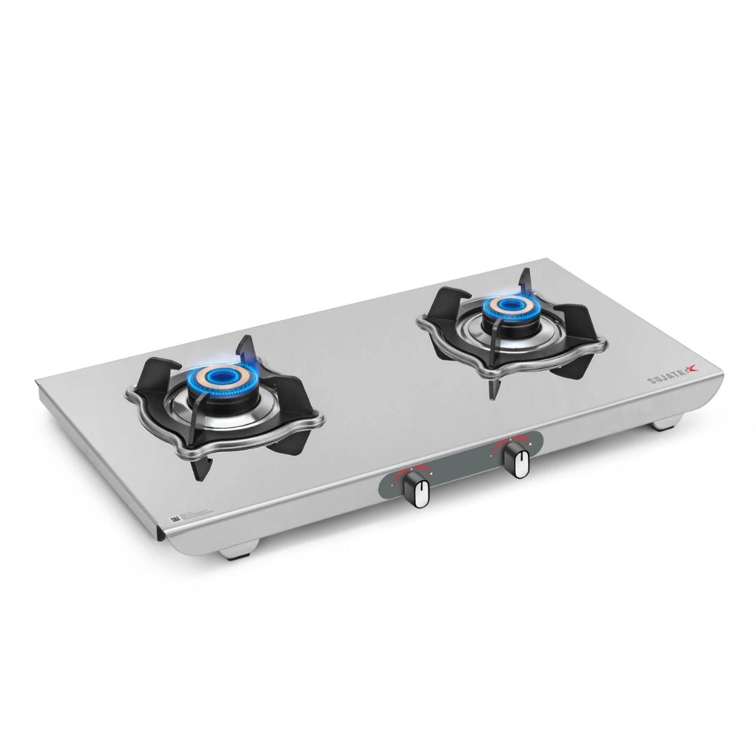 Sujata Majestic Gas Stove | Auto Ignition | 9 Years Warranty | Stainless Steel | ISI Certified