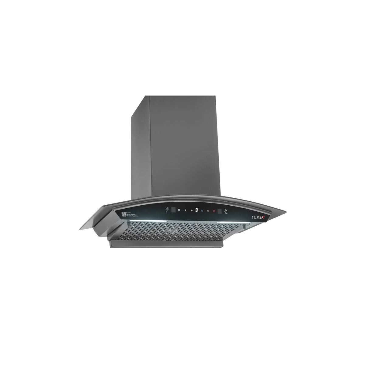 Sujata Coral Kitchen Chimney | Filterless Auto Clean Chimney with Powerful Suction & Modern Black Design