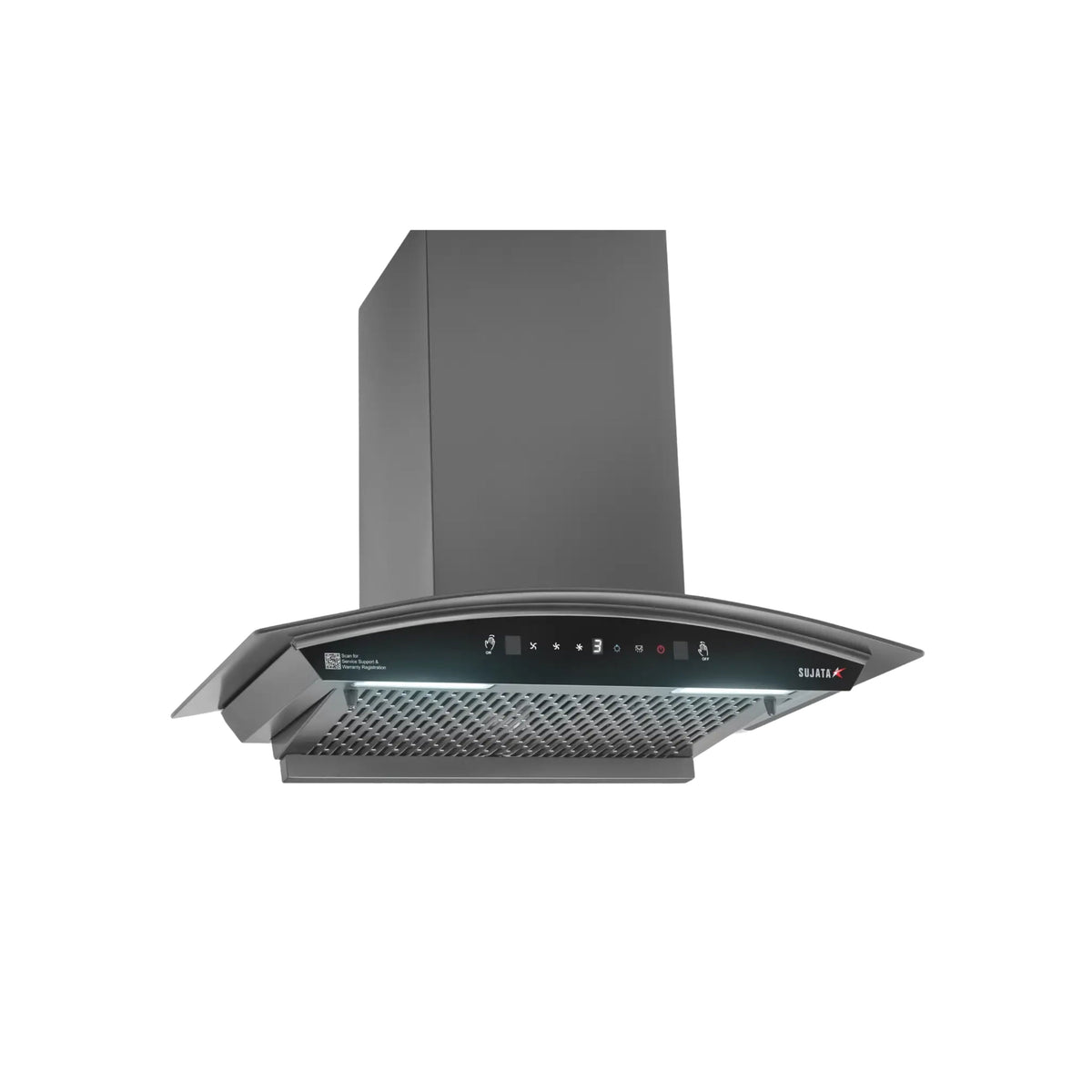 Sujata Coral Kitchen Chimney | Filterless Auto Clean Chimney with Powerful Suction & Modern Black Design