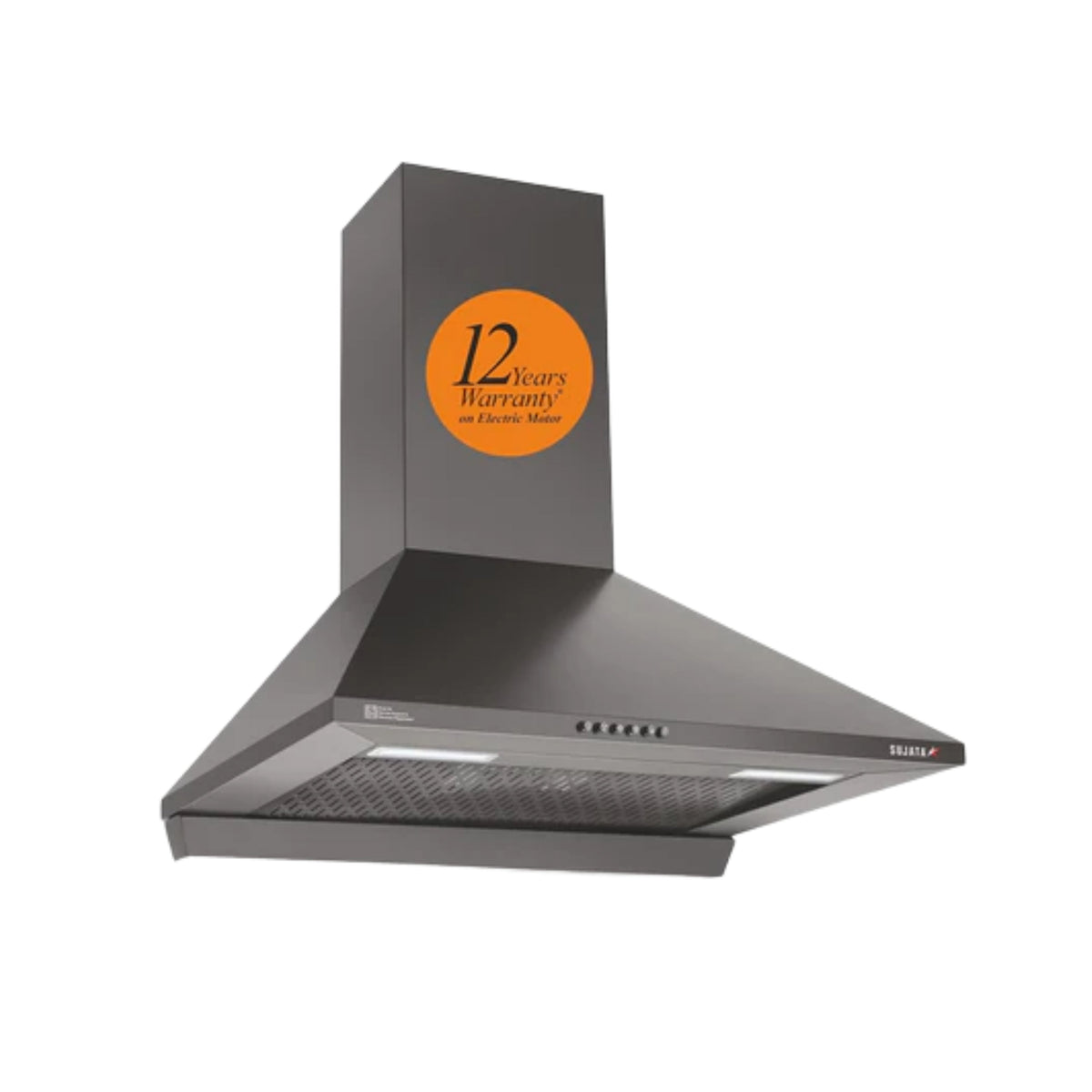Sujata Onyx 60cm Chimney | 1250 m³/hr Powerful Suction | 200W Motor | Auto Clean Filterless Chimney for Home Kitchen