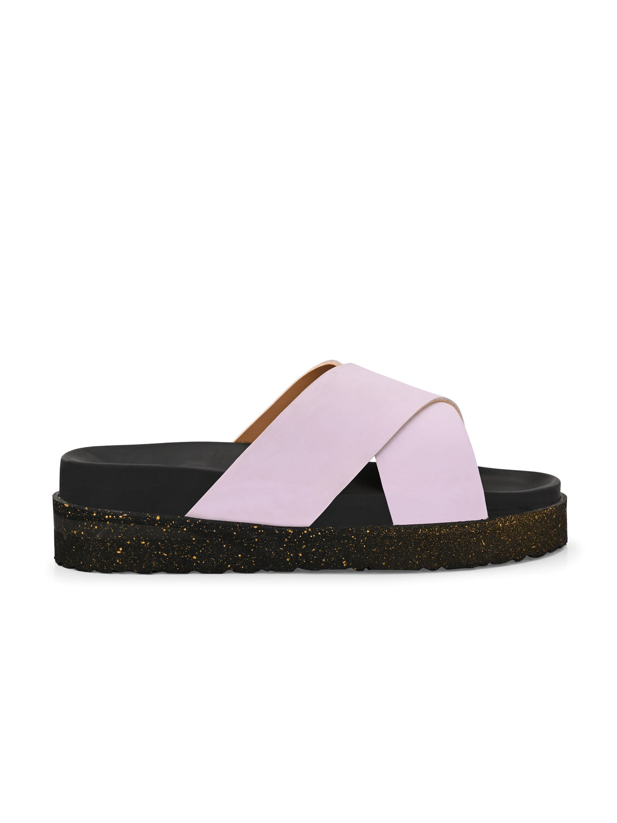 Women Leather Casual Slip On Flatforms Slip On Flatforms Sandals-2